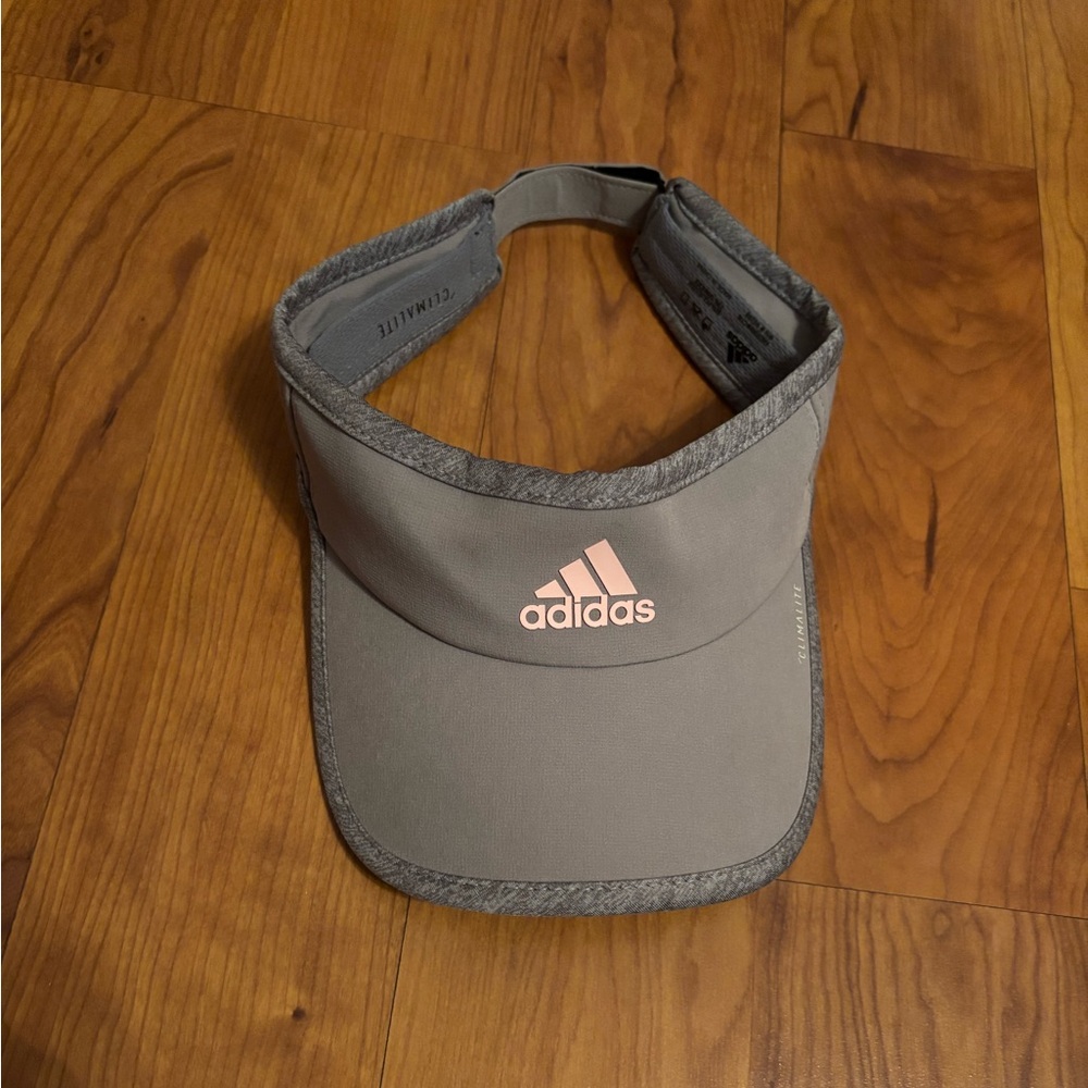 Adidas Light Gray Visor with Pink Logo